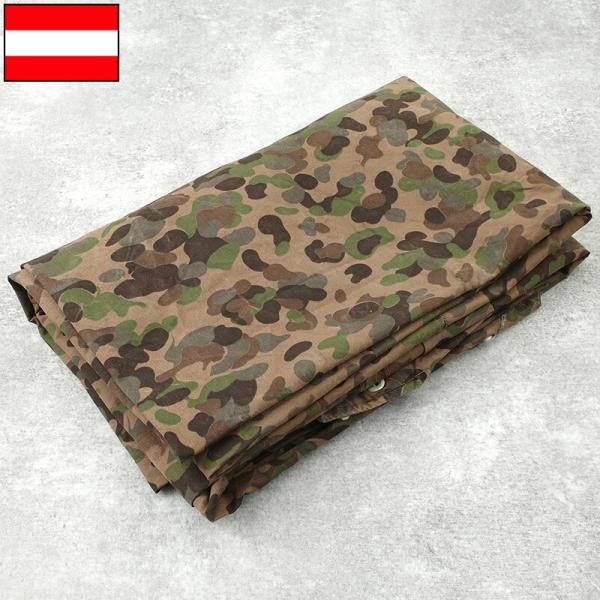 オーストリア軍 テントシート ピードットカモ USED EE901UN 軍幕 ポンチョ ツェルトバー...