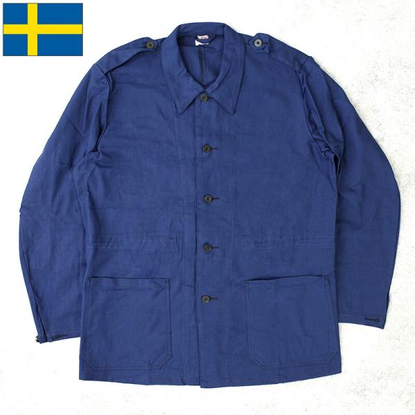 スウェーデン軍 ワークジャケット コットンツイル ネイビー デッドストック JJ425NN SWD ...