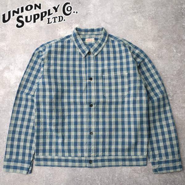 UNION SUPPLY ユニオンサプライ #US15901 長袖 パラカチェック シャツブラウスメ...