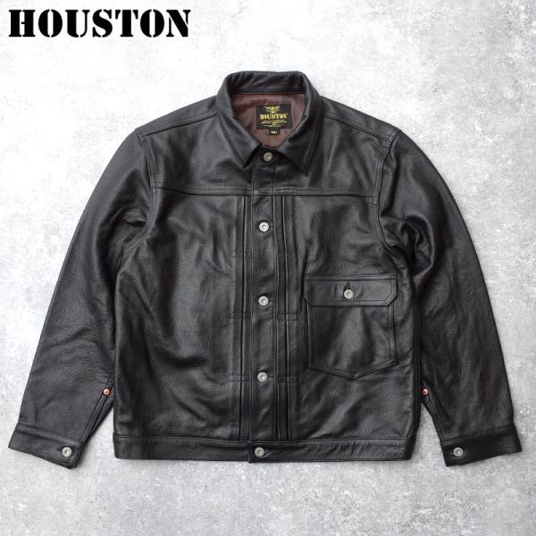 HOUSTON ヒューストン #8215 カウレザー トラックジャケットメンズ レザージャケット ラ...