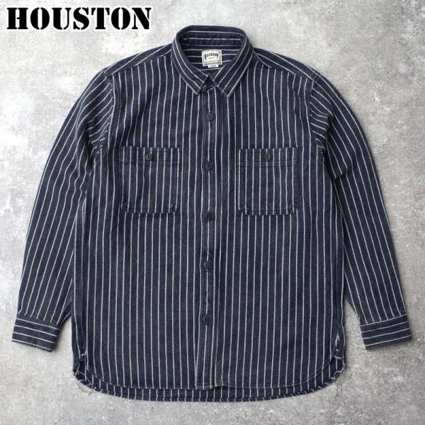 HOUSTON ヒューストン #41255VW 長袖 ヴィンテージストライプ ビエラシャツメンズ 男...