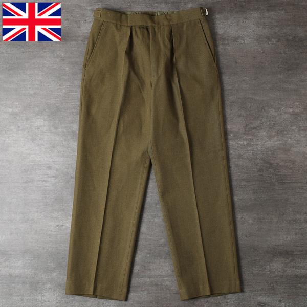 イギリス軍 ARMY No.2 ドレスパンツ 80-90s オリーブ USED PP521NN 英国...