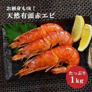訳あり 有頭 天然 赤エビ 大容量 1kg お取り寄せグルメ