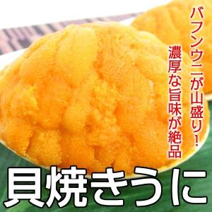 貝焼きうに 80ｇ　（40g×２個）　送料無料　バフンウニてんこ盛り♪・貝焼きうに【２個】・