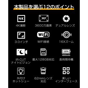 デジタルカメラ 4K 3600万画素 安い 小...の詳細画像1