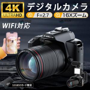 トイカメラ デジタルカメラ 安い 一眼レフ ビデオカメラ 4K 6400万画素 IRナイトビジョン 16倍ズーム 電子手ブレ補正 F=2.7大絞り 3インチ画面 WIFI対応｜sealan-store