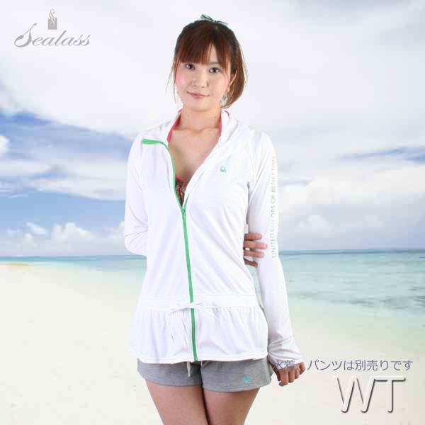 BENETTON（ベネトン）UVカット（UPF50+）スムースラッシュガード 脇メッシュ（レディース...