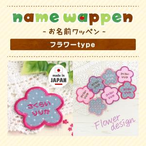 お花 お名前 ワッペン パターン柄 かわいい ...の詳細画像1