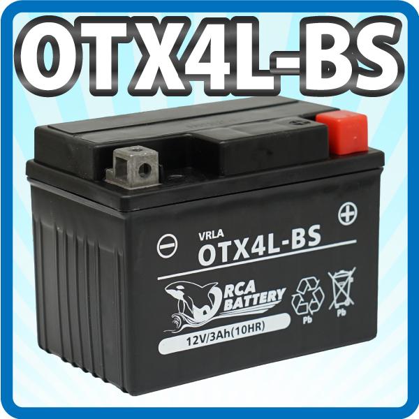 バイクバッテリー OTX4L-BS ORCA BATTERY 液入り充電済（互換：YTX4L-BS ...