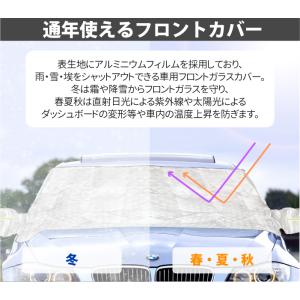 フロントガラスカバー 車凍結防止シート カーフ...の詳細画像3