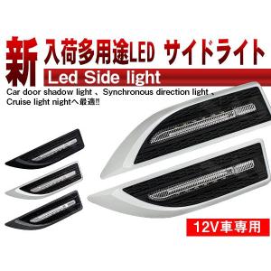 多用途 LED サイドライトLEDウィンカー サイドマーカーランプ 左右2個 12V対応 黒白シルバーカーボン4色選択 NAS-723