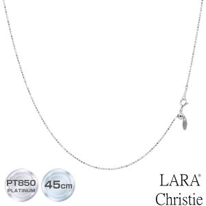 ネックレス チェーン プラチナ 最長45cm カットボール チェーンのみ 幅 1.2mm 約3.7g PT850 長さ調整可能 LCC ララクリスティー