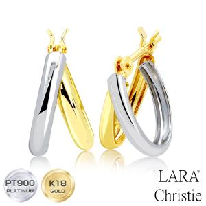 Jewel closet by L&Co. ピアス プラチナ/K18 コンビ カラー フープ