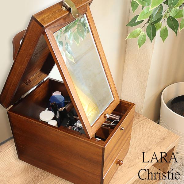 メイクボックス 鏡付き 大容量 木製 持ち運び ブランド おしゃれ 化粧品 収納 リビング 3段 誕...