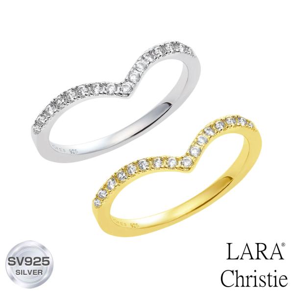 ピンキーリング レディース シルバー925 シルバー イエローゴールド Vデザイン ジルコニア sv...