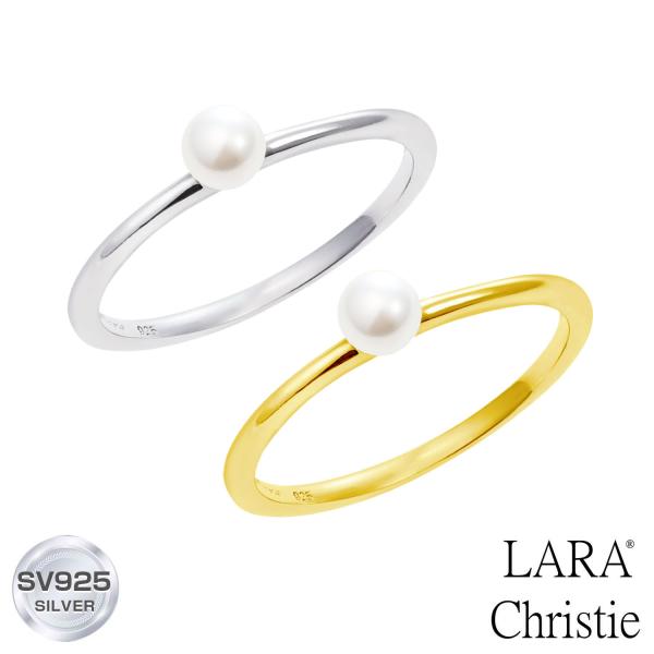 ピンキーリング レディース シルバー925 シルバー イエローゴールド パール 真珠 クリスタルパー...