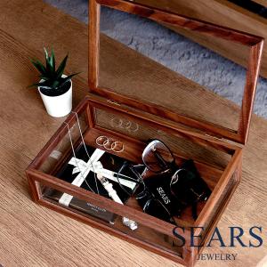 ジュエリーボックス 木製 アクセサリー コレクション ボックス  宝石箱 収納 大容量 ネックレス リング ピアス レディース プレゼント シアーズ