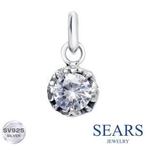 ペンダントトップ シルバー925 ジルコニア 一粒 アクセサリー ペンダント トップのみ 誕生日 プレゼント シアーズ