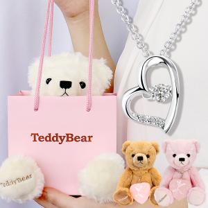 ネックレス レディース シルバー ダンシングストーン テディベア ぬいぐるみ 付 ハート 誕生日 プレゼント シアーズ