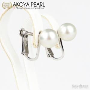 アコヤ真珠 ピアス / イヤリング レディース スタッドタイプ ホワイト 8.0-8.5mm SV925 チタン 両耳用 保管用グレーケース付 あこや パール 爆買