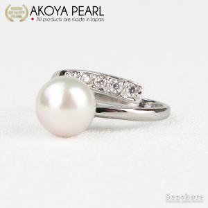 あこや真珠 パール デザインリング レディース ホワイト 8.0-8.5mm フリーサイズ アコヤ 真珠（3611）