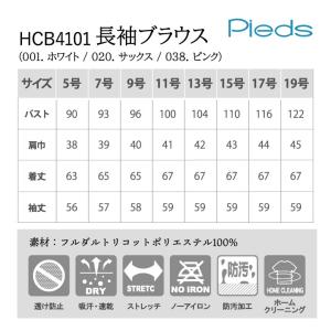スーパーノーアイロンブラウス 長袖 無地 レデ...の詳細画像4
