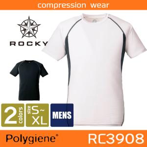 ROCKY 半袖コンプレッション おしゃれ 作業服 作業着 ロッキー ポリジン 抗菌防臭 強ストレッチ ボンマックス 半袖 インナーシャツ 春夏 bm-rc3908｜season-tk