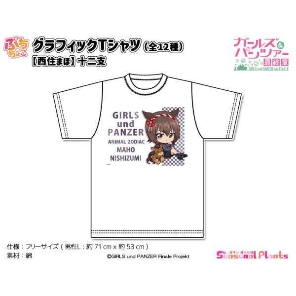 ガールズ＆パンツァー 最終章　ぷちちょこグラフィックTシャツ【西住まほ】十二支