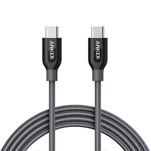 Anker PowerLine+ USB-C &amp; USB-C 2.0 ケーブル (1.8m グレー)...