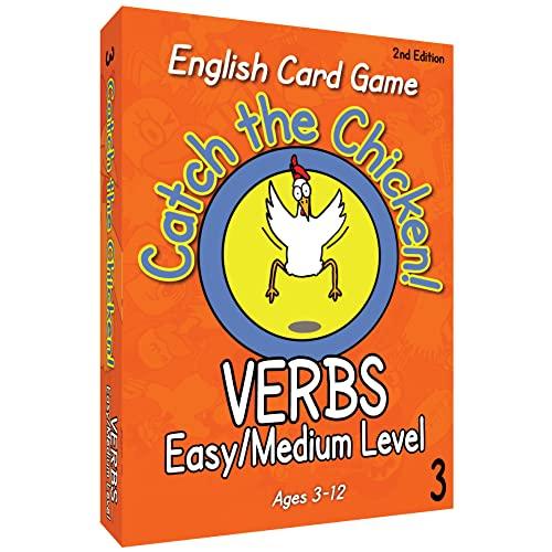 VERBS Easy/Medium Level Catch The Chicken 英語カードゲーム...