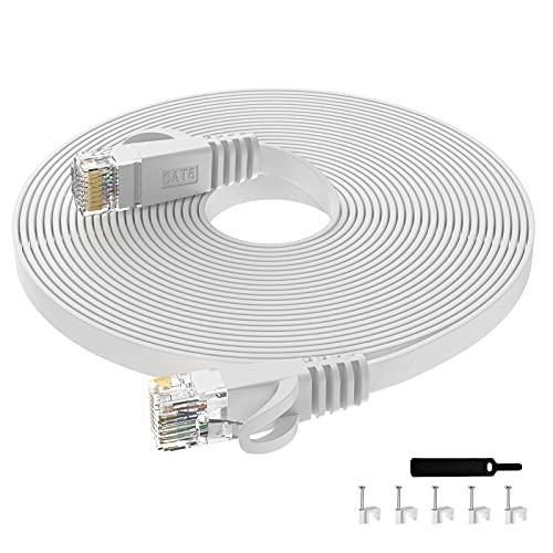 Lovicool LANケーブル 8m CAT6 フラットランケーブル RJ45コネクタ ギガビット...