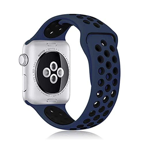 ZENGYQI コンパチブル Apple Watch ソフトシリコンバンド 通気性 スポーツストラッ...