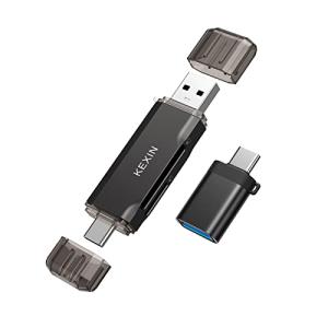 KEXIN SD カードリーダー 2in1 USB3.0/Type-C 2.0/Type C/USB 3.0-C to USB 3.0-A接続 Type-Cメモリカードリーダー SD/MicroSDカードリーダー 変換ア｜sebas-store