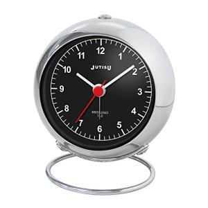 誠時(セイジ) アナログ置き時計 シンプルアラームクロック JUTISU(ジューティス) シルバー PL-001SI｜sebas-store