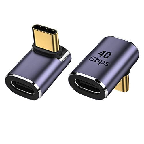 USB4 Type C 変換 アダプタ L字 USB C メス to C オス 90度 コネクター ...