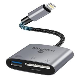 [2023 MFi認証品] Muchfox iPhone SD カードリーダー 3 in 1 Lightning USB 3.0 OTGカメラアダプタ SD/Micro SDカードリーダー接続 写真/ビデオ双方｜sebas-store