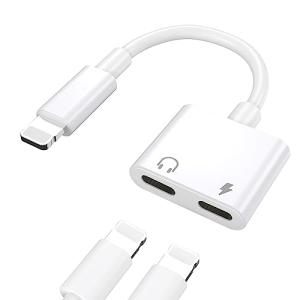 TOMPOL 【2023MFi認証品】 iPhone イヤホン 変換 アダプタ 2in1 ライトニング 充電 同時 二股ケーブル lightning 通話リモコン 音楽調整 急速充電 ア｜sebas-store