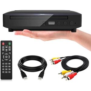 ミニDVDプレーヤー 1080Pサポート DVD/CD再生専用モデル HDMI端子搭載 CPRM対応、録画した番組や地上デジタル放送を再生する、AV/HDMIケーブルが付属