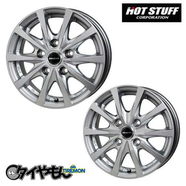 ホットスタッフ バイソン BN-02 12インチ 4H100 3.5J +45 2本セット ホイール...