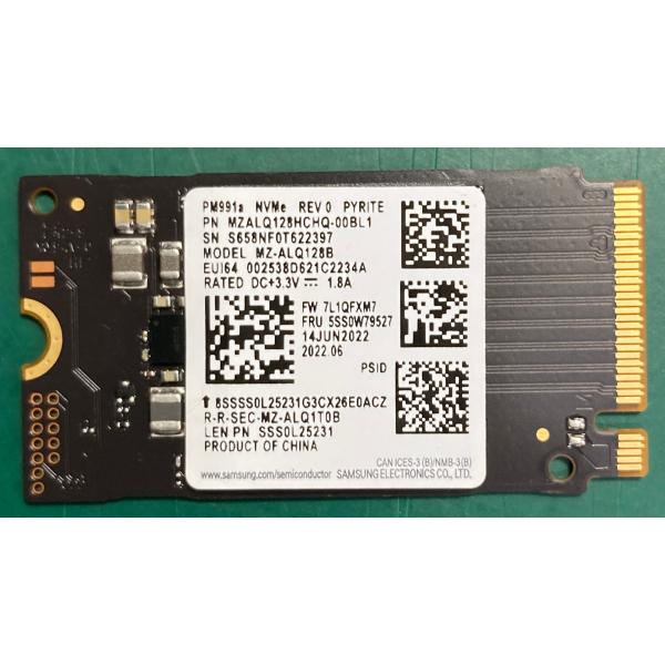 NVMe 128GB 2242 SSD Samsung Union Memory  Lenovo純正...