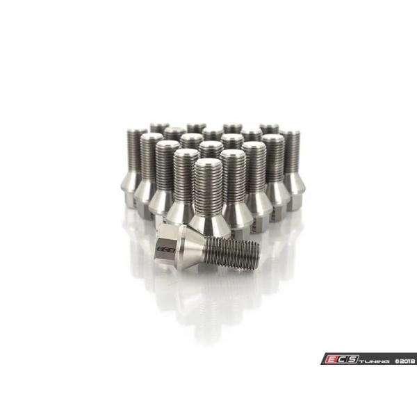ECS チタン ホイールボルト M14 x 1.5 x 27mm ６０°テーパー 20本セット