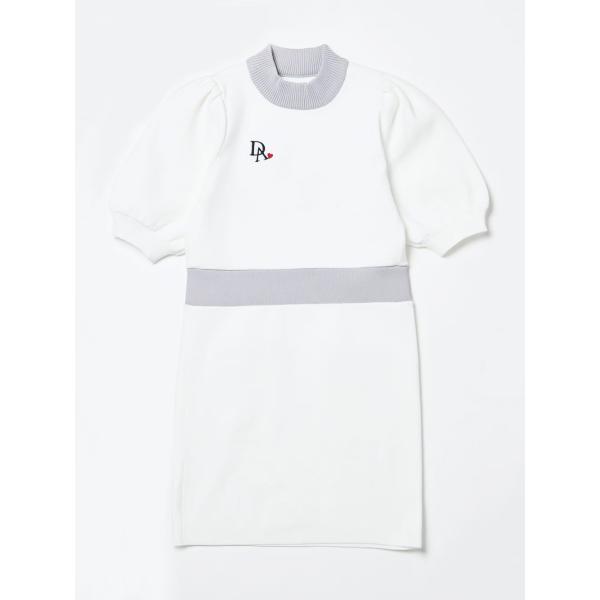 新品　Doux　Avenir　ドゥ　アヴニール　半袖 パフスリーブ バイカラー ニット ワンピース ...