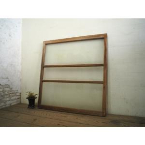 タD0198◇【H87cm×W81cm】◇アンティーク◇味わいのある古い木製ガラス