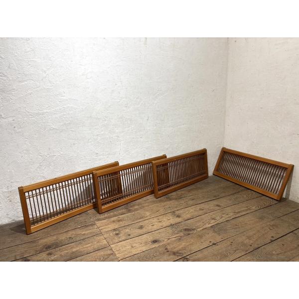 ユA1243◆H90cm×W37,5cm】◆×4枚◆組子細工のレトロな障子戸◆建具 引き戸 サッシ ...