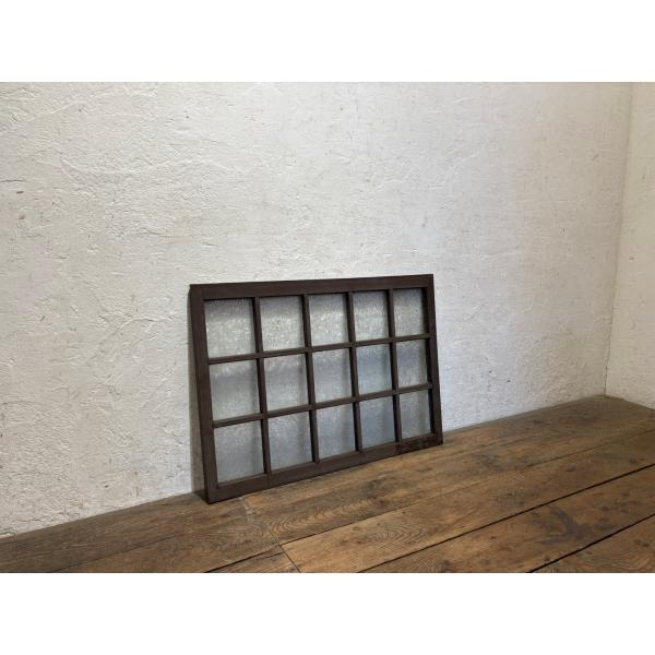 タA1818◆【H61,3cm×W85cm】◆アンティーク◆葉ガラスの古い木枠引き戸◆古建具 ガラス...