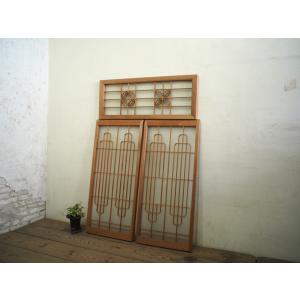タM0684◇5枚セット◇ガラス入り◇シンプルな組子細工の書院戸◇建具