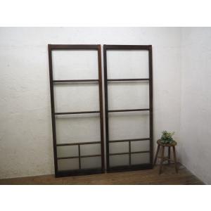 タH0876◇(1)【H180,5cm×W93cm】×2枚◇モールガラス入りの重厚な大きい