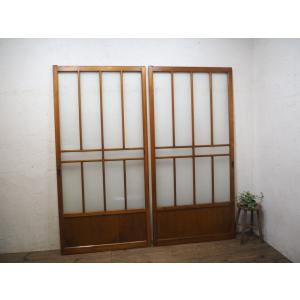 タH0001◇【H93cm×W90cm】×2枚◇アンティーク◇ゆらゆらガラスの古い木