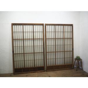 タJ0332◇(2)【H176,5cm×W88cm】×2枚◇昭和レトロなデザインガラスの