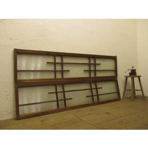 タK0892◇【H86cm×W82cm】×2枚◇昭和レトロなデザインガラスの